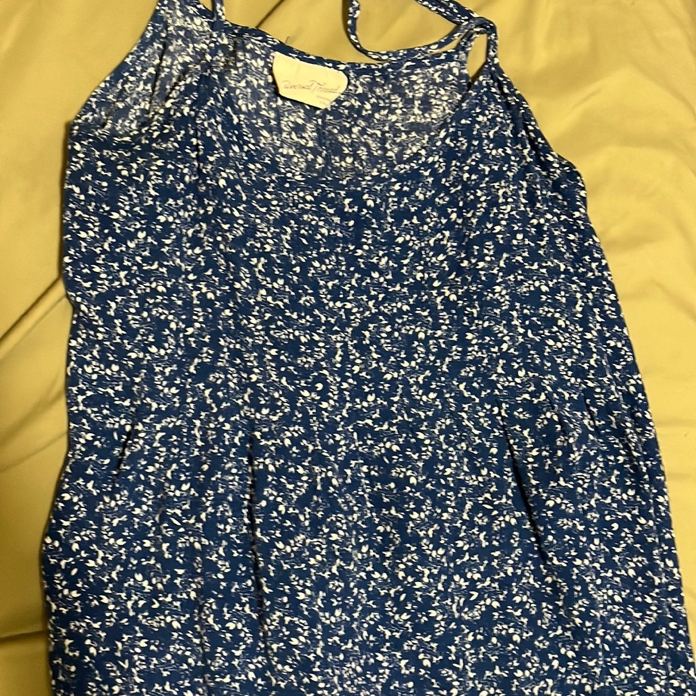 Universal Threads Small maxi blue dress, round hem, high slit both legs